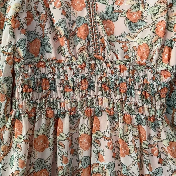 Max Studio Pink and Orange Floral Long Sleeve Dress - Picture 4 of 7
